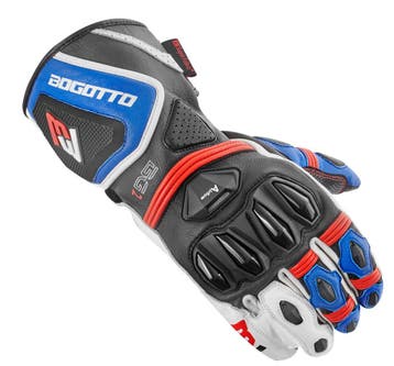Bogotto Monza Geperforeerde Blauw Wit Rood Handschoenen, Handschoenen, Nieuw met kaartje, Bogotto, Heren