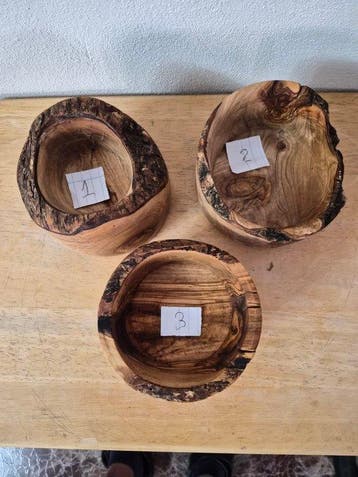 Fruitschaal (3) - Olive - Unieke olijfhouten schalen