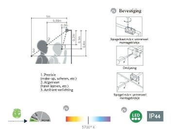 Veronica Spiegel Ledverlichting 30 Cm Chroom, Huis en Inrichting, Woonaccessoires | Spiegels, Ophalen of Verzenden, Nieuw