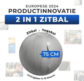 2dekans | Backerz Zitbal 75 CM - Zitballen met Hoes Linnen -, Ophalen of Verzenden, Zo goed als nieuw