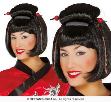 Geisha pruik, Verzenden, Nieuw, Feestartikel