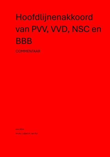 Hoofdlijnenakkoord Van Pvv, Vvd, Nsc En Bbb | Sjef Put, Ophalen of Verzenden, Nieuw, Sjef Put