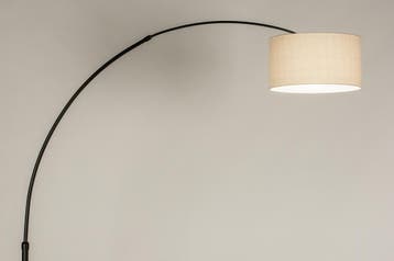 Rietveld Vloerlampen - Zwart, Beige, Zand - Stof, Metaal, Verzenden, Nieuw