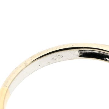 Jeunesse bicolor gouden ring met diamant; 0,02 ct, 18 tot 19, Gebruikt, Ophalen of Verzenden, Met edelsteen