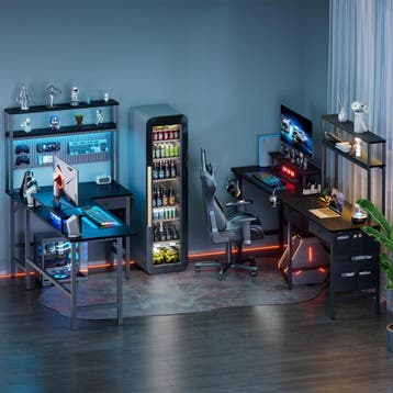 Gaming bureau - Gaming desk - Gaming tafel - 170x100 cm - Zw, Verzenden, Zo goed als nieuw