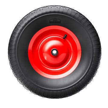 Kruiwagenwiel Zwart Rood Staal 95mm 200kg (Tuingereedschap), Verzenden, Nieuw