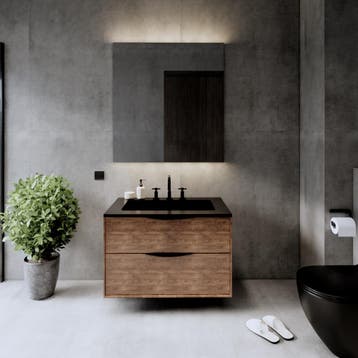 Onderkast Gliss Design Eleganz Hera Zwart 80cm 2 Lades Oak, Ophalen of Verzenden, Nieuw