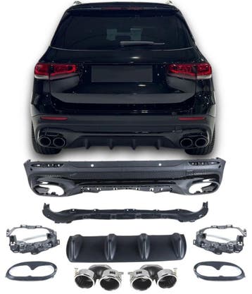 Diffuser + Uitlaatstukken chrome geschikt voor Mercedes X247