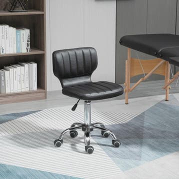Verstelbare Werkkruk met Wieltjes en Rugleuning - Comfortabe