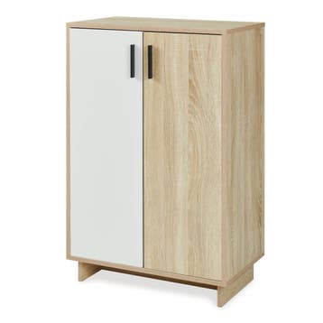 Opbergkast Kenta 60x35x90 cm sonoma eiken en wit [en.casa], Verzenden, Nieuw