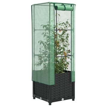vidaXL Plantenbak verhoogd met kashoes 40x40x139 cm, Verzenden, Nieuw, Kunststof