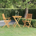 vidaXL 3-delige Tuinset inklapbaar massief acaciahout, Verzenden, Nieuw, Hardhout, Tuinset