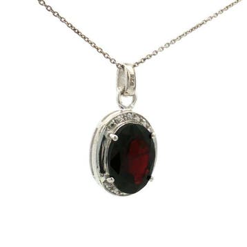Zonder minimumprijs - Hanger Zilver - 5.75ct. tw. Granaat -
