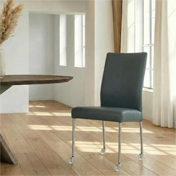 Leren eetkamerstoel Comfort met wieltjes - Toledo Whale, Ophalen of Verzenden, Nieuw, Leer, Modern
