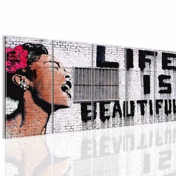 BANKSY schilderijen gratis verzending 80 x 60 t/m 240 x 112, Verzenden, Nieuw, 125 cm of meer, Print