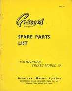1970 - Greeves - Spare Parts List - 'Pathfinder' Model 59, Motoren, Verzenden, Overige merken