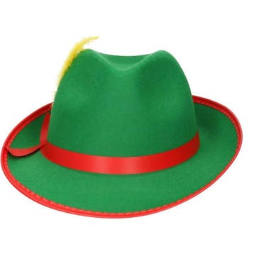 Groene/rode bierfeest/oktoberfest hoed verkleed accessoire.., Ophalen of Verzenden, Nieuw