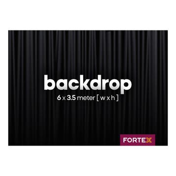 FORTEX Backdrop 6m (b) x 3,5m (h) zwart 320 gram/m², Muziek en Instrumenten, Licht en Laser, Verzenden, Nieuw
