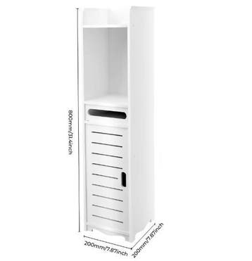 Vrijstaande Badkamerkast Wit 20x20x80 cm – Opbergmeubel Smal, Verzenden, Nieuw
