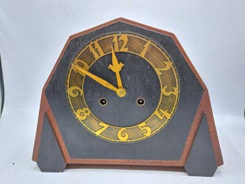 Amsterdamse School klok - Hout, Glas, Messing - 1920-1930 -