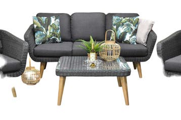 Milano Loungeset 3 zits + 2 stoelen - Anthracite, Tuin en Terras, Tuinsets en Loungesets, Verzenden, Nieuw