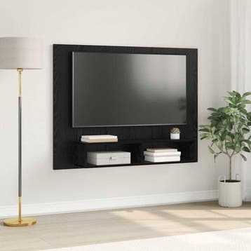 vidaXL Tv-meubelset 120 x 23,5 x 90 cm Zwart Eiken Bewerkt, Verzenden, Nieuw, Overige houtsoorten, Minder dan 100 cm