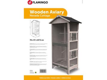Flamingo Cottage Nevada - Houten volière 78x57x157,5 cm - 8, Verzenden, Zo goed als nieuw