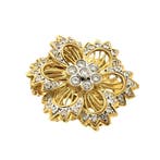 Gouden broche/hanger met diamant; 0,715 ct., Sieraden, Tassen en Uiterlijk, Bedels, Ophalen of Verzenden, Gebruikt, Goud, Overige merken