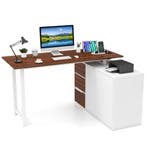 LIVSK Hoekbureau met Archiefkast - Omkeerbaar L-vormig - Ing, Verzenden, Nieuw