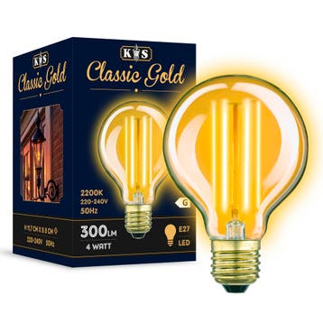 Classic Gold LED 4W Globe Lichtbronnen Lichtbronnen, Huis en Inrichting, Verzenden, Nieuw