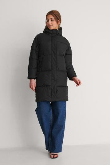NA-KD -maat 34 -Lange gewatteerde jas Dames, Kleding | Dames, Verzenden, Nieuw