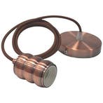 Industriële LED Hanglamp - Rond Mat Koper Aluminium, E27 Fit, Ophalen of Verzenden, Nieuw