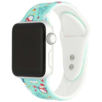 Apple Watch print bandje - siliconen - kerst - groen, Verzenden, Nieuw
