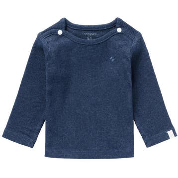 Noppies Longsleeve Natal - Navy Melange - 56 (1-2 maanden), Ophalen of Verzenden, Nieuw