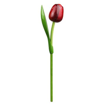 Houten tulp op steel 34 cm Red aubergine, Ophalen of Verzenden, Nieuw