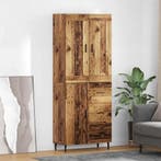vidaXL buffetkast met lade 2 pcs Oudhout Bewerkt hout, Huis en Inrichting, Kasten | Buffetkasten, Minder dan 50 cm, Verzenden