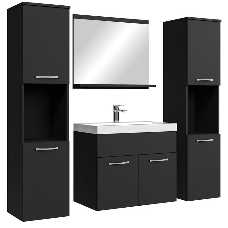Badkamermeubel Set Montreal XL 60 x 35 cm Mat zwartBadmeubel, Huis en Inrichting, Badkamer | Badkamermeubels, Nieuw, Wastafelkast