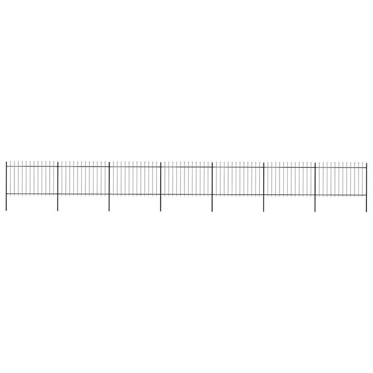 vidaXL Tuinhek met speerpunt staal 1248x120 cm zwart, Tuin en Terras, Schuttingen, Nieuw, IJzer, 1 tot 2 meter, Verzenden