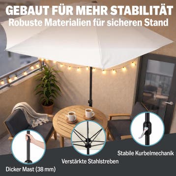 Halve Parasol Crème UV-bescherming 80+ (Parasols-Zonwering), Tuin en Terras, Parasols, Verzenden, Nieuw