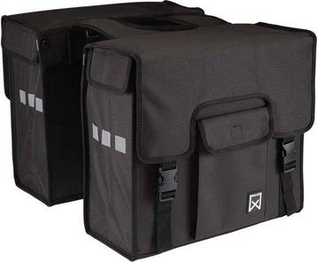 Dubbele Fietstas  Willex Shopper 38liter - Zwart - Universel, Verzenden, Nieuw