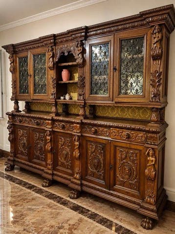 Hoog dressoir - hard hout, Antiek en Kunst