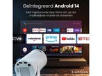 Lumina® Pro Mini Beamer (2026) - Mini Beamer - Android 14 -, Audio, Tv en Foto, Beamers, Verzenden, Nieuw, Lumina