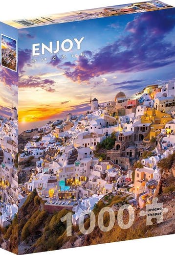 Sunset over Santorini Puzzel (1000 stukjes) | Enjoy Puzzle -, Verzenden, Nieuw