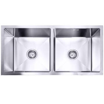 Lendo Online Dubbele Spoelbak 87x44x20 cm RVS Zilver, Huis en Inrichting, Verzenden, Nieuw