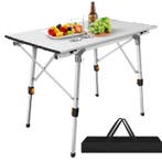 Opvouwbare Campingtafel 90 cm – Verstelbaar &amp; Licht, Caravans en Kamperen, Verzenden, Nieuw