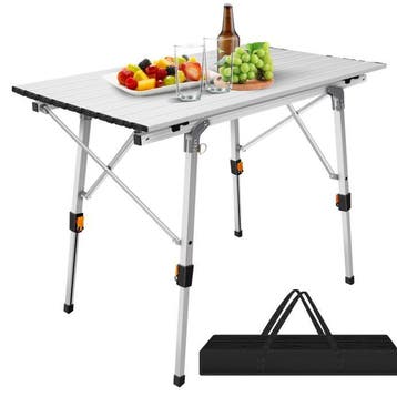 Opvouwbare Campingtafel 90 cm – Verstelbaar &amp; Licht, Caravans en Kamperen, Verzenden, Nieuw