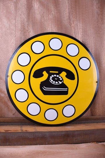Emaille bord - XL SIP Telefoonbord; traditioneel, historisch, Antiek en Kunst