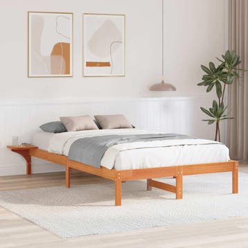 vidaXL Bedframe Wasbruin 120 x 200 cm Massief grenenhout, Verzenden, Nieuw, Bruin, Hout