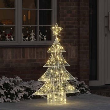 vidaXL Kerstboom 100 LEDs Warmwit 120 cm Acryl, Diversen, Verzenden, Nieuw
