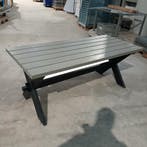 Industriële tafel met houten x-frame 177x75x72 cm,, Ophalen of Verzenden, Gebruikt